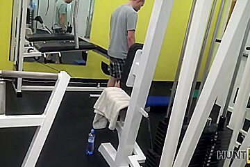 HUNT4K Man for money let stranger fuck his slutty girlfriend in gym