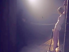 Hairy slave fucked and whipped in bdsm