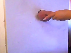 Hand & footjob at gloryhole