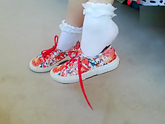 HandJoy * POV, Blonde teen 18+ gives a perfect footjob *request by Snowviking44