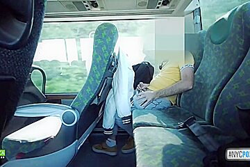 Handjob In The Bus