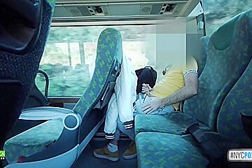 Handjob In The Bus