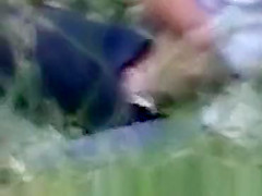 Handjob and blowjob outdoor