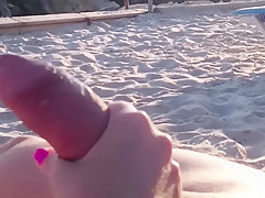 Handjob at the beach