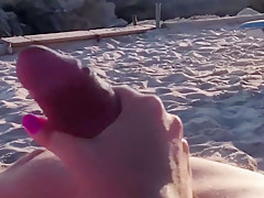 Handjob at the beach