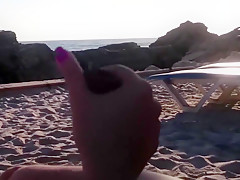 Handjob at the beach