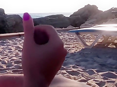 Handjob at the beach