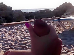 Handjob at the beach