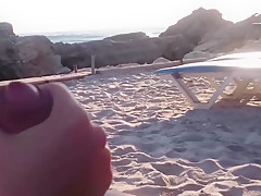 Handjob at the beach