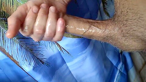 Hard orgasm dick massage in the bathroom