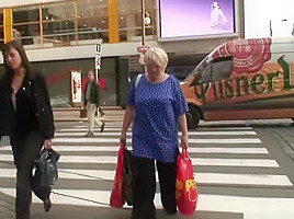 He helps blonde granny