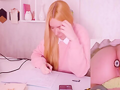 Helping My Stepsister With Homework But Shes Too Distracted With Vibro Plug In Her Ass! 13 Min
