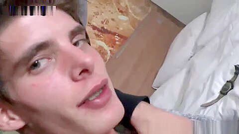 Helping hand massage cute boy big cock