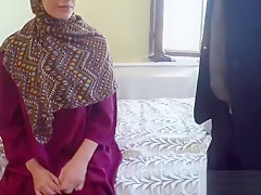 Hijab muslim babe fucked for cash money
