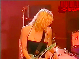 Hole's Courtney Love in topless on stage at the Big Day Out 1999