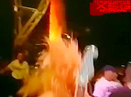 Hole's Courtney Love in topless on stage at the Big Day Out 1999