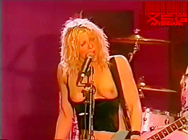 Hole's Courtney Love in topless on stage at the Big Day Out 1999