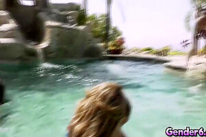 Holy Fuck! Gender6 Nails Is In This Epic Trans Pool Party! With Kasey Kei, Izzy Wilde And Jade Venus