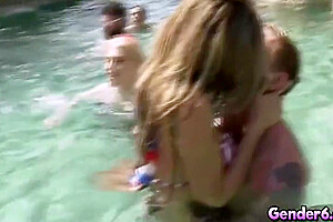 Holy Fuck! Gender6 Nails Is In This Epic Trans Pool Party! With Kasey Kei, Izzy Wilde And Jade Venus