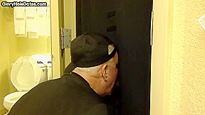 Homemade gaydaddy sucks gloryhole dick 4 cum in mouth