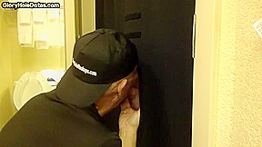 Homemade gaydaddy sucks gloryhole dick 4 cum in mouth