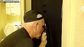 Homemade gaydaddy sucks gloryhole dick 4 cum in mouth