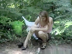 Hooker caught changing her clothes in forest
