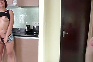 Horny Asian TS Micky swallow dudes full load of semen