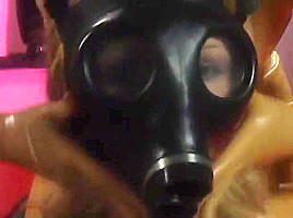 Horny Blondes Dressed In Latex Pleasure Each Other