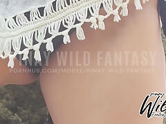 Horny Pinay teen 18+ Girlfriend Masturbates And Use Dildo On A Public Beach - New Viral Video