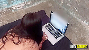 Horny Stepsis Fucks Stepbro While Online Black Friday Shopping In Red Panty By Jony Darling