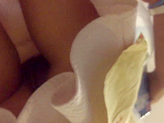 Horny Wife upskirt no panties in mall dare in slow motion