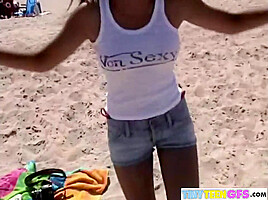 Hot BrookeSkye with wearning lingerie Beach Bitch