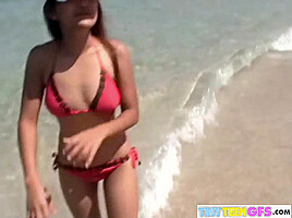 Hot BrookeSkye with wearning lingerie Beach Bitch