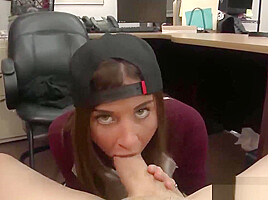 Hot Brunette Gives Amazing BJ & Pussy Fuck For Cash Reward