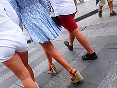 Hot Brunette In YSL High Heels Wedges