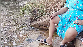 Hot Desi Sexy Girl Having Fun Here With Village Boyfriend Taking Bath On River