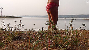 Hot Desi Sexy Girl Having Fun Here With Village Boyfriend Taking Bath On River