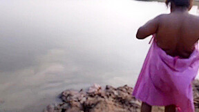 Hot Desi Sexy Girl Having Fun Here With Village Boyfriend Taking Bath On River