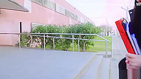 Hot Euro teen 18+ Rebecca Volpetti ass fucked in public POV