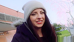 Hot Euro teen 18+ Rebecca Volpetti ass fucked in public POV