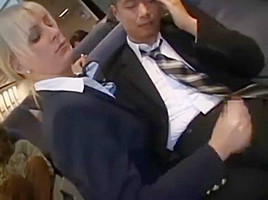 Hot Handjob from sexy Stewardess