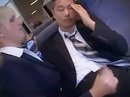 Hot Handjob from sexy Stewardess