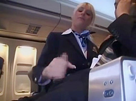 Hot Handjob from sexy Stewardess