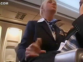 Hot Handjob from sexy Stewardess