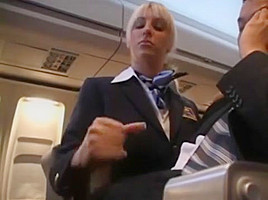 Hot Handjob from sexy Stewardess
