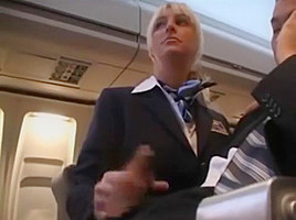 Hot Handjob from sexy Stewardess