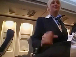 Hot Handjob from sexy Stewardess