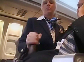 Hot Handjob from sexy Stewardess