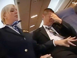 Hot Handjob from sexy Stewardess